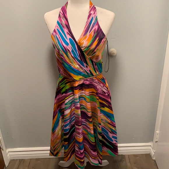 Calvin Klein Colorful Halter Dress - Picture 2 of 4